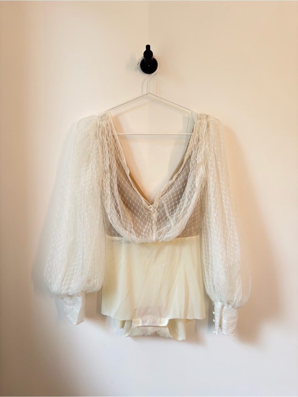 Rebecca Schoneveld Ivory Sheer Blouse bodysuit